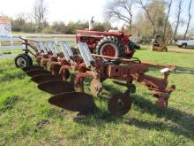 123. IH MODEL 710 5 X 16 SEMI MOUNT AR PLOW, COULTERS