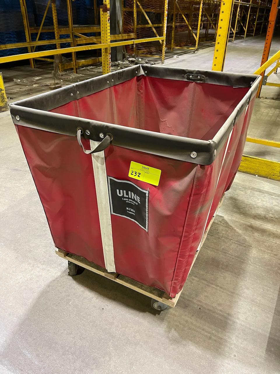 U-Line Vinyl Basket Truck - 14 Bushel, Red, H-7304