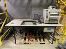 Shipping Desk w/ Fairbanks Scale, Zebra Monitor, PS 125 OneStep Autobag