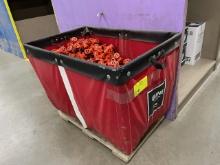 U-Line Vinyl Basket Truck - 6 Bushel, Red, H-1806