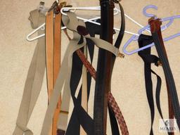 Lot Mens Leather Belts & Suspenders