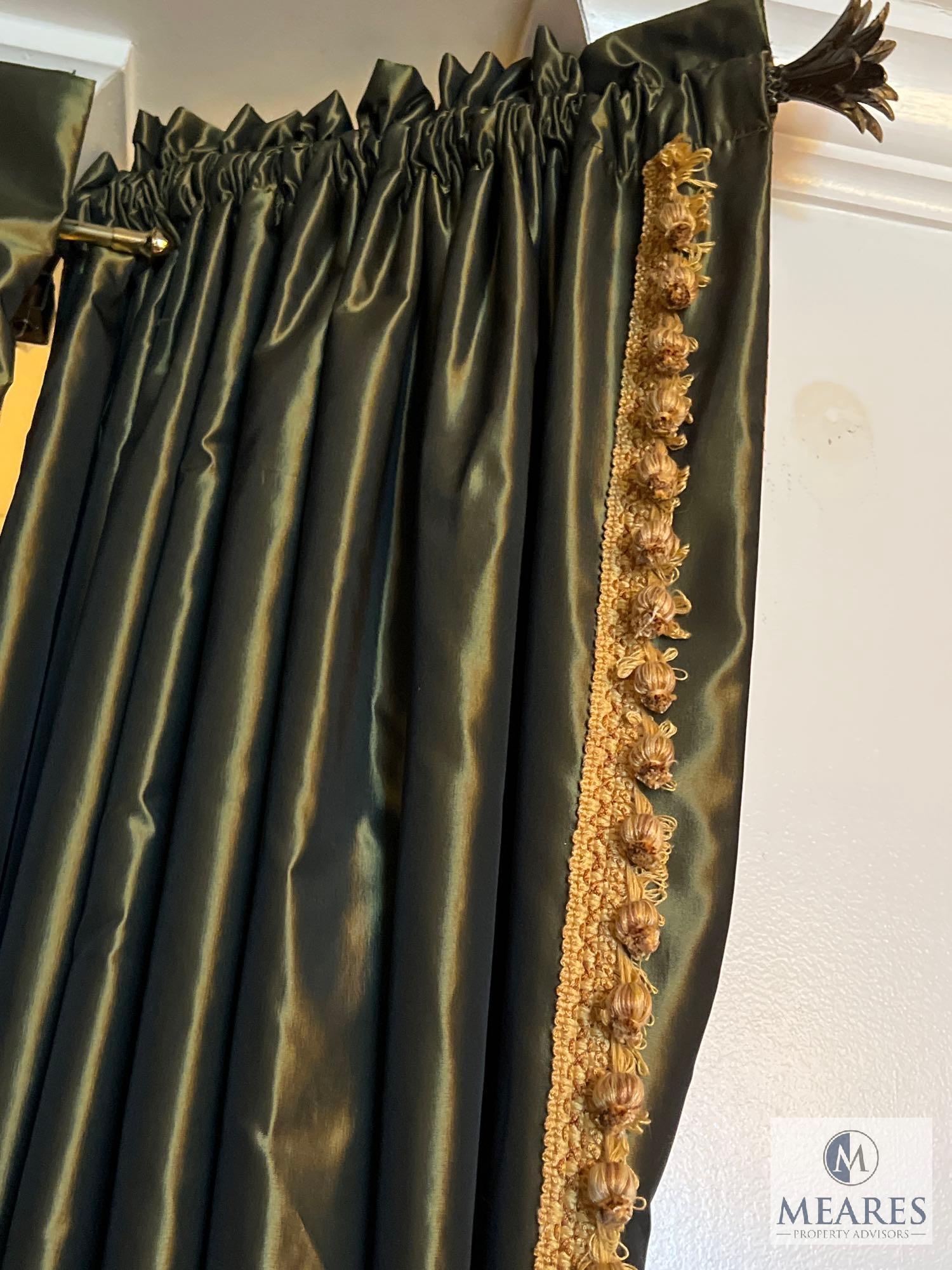 Set of Custom Made Curtains with Rods