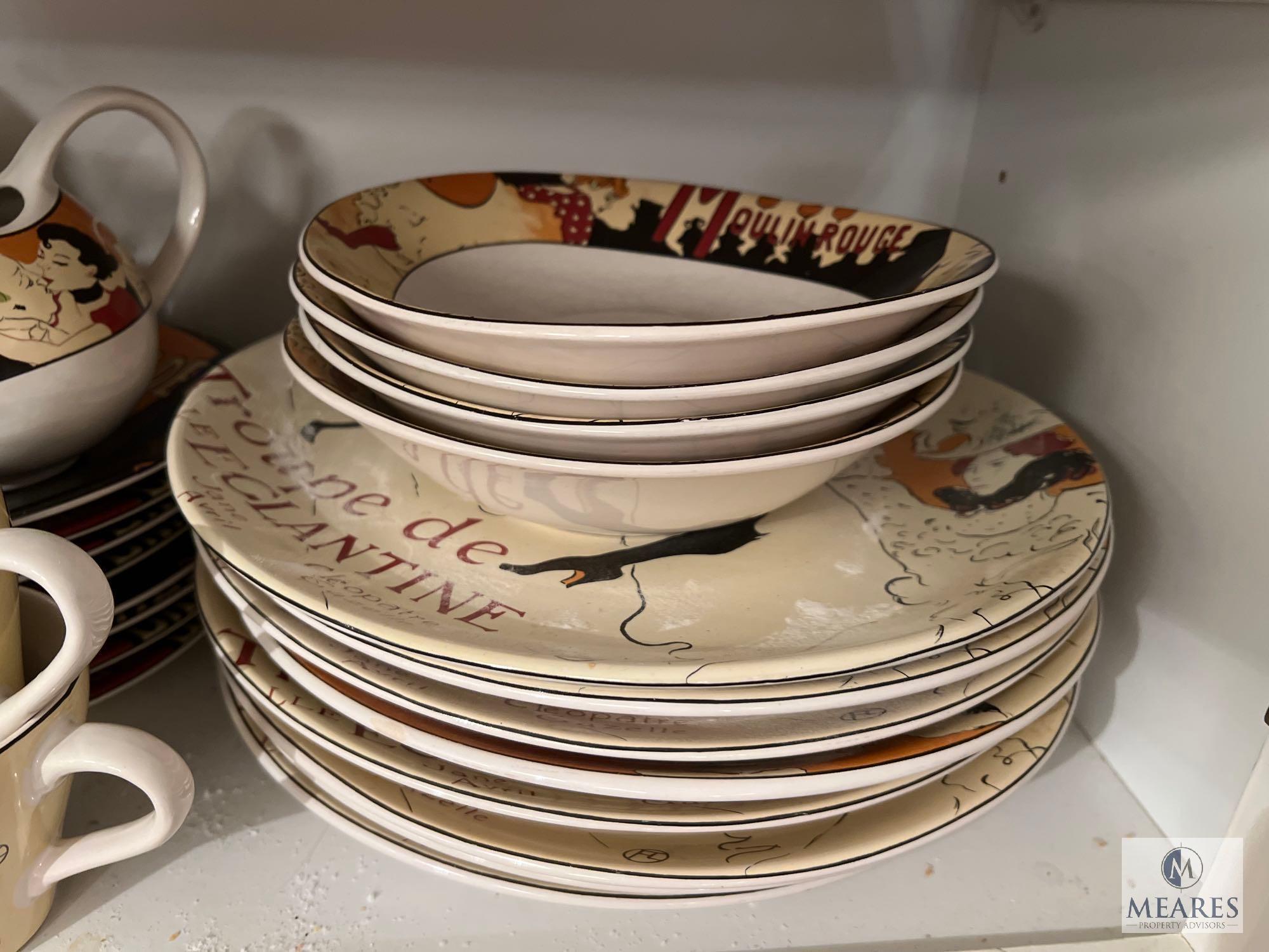 Contents of the Top of Kitchen Cabinet, Plates, Cups, Mugs