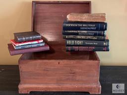 Wooden Box with Books Inside - 8 x 15