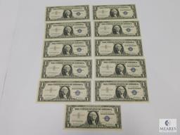 Scarce 11 Sequential 1957 $1.00 Silver Certificates, All Choice Crisp, UNC