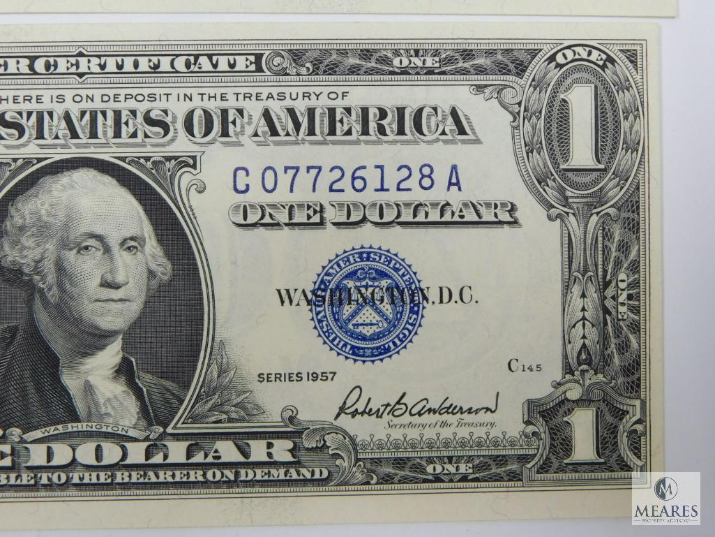 Scarce 11 Sequential 1957 $1.00 Silver Certificates, All Choice Crisp, UNC