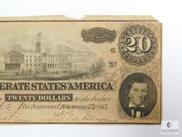 February 17th, 1864 $20.00 Confederate Note, Crisp UNC