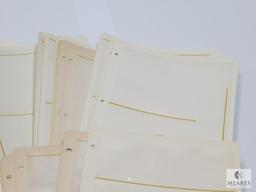 50 Assorted Pages, Currency, Stamp, Document Holders, One Sided