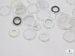25 Assorted Round Hard Plastic Coin Holders