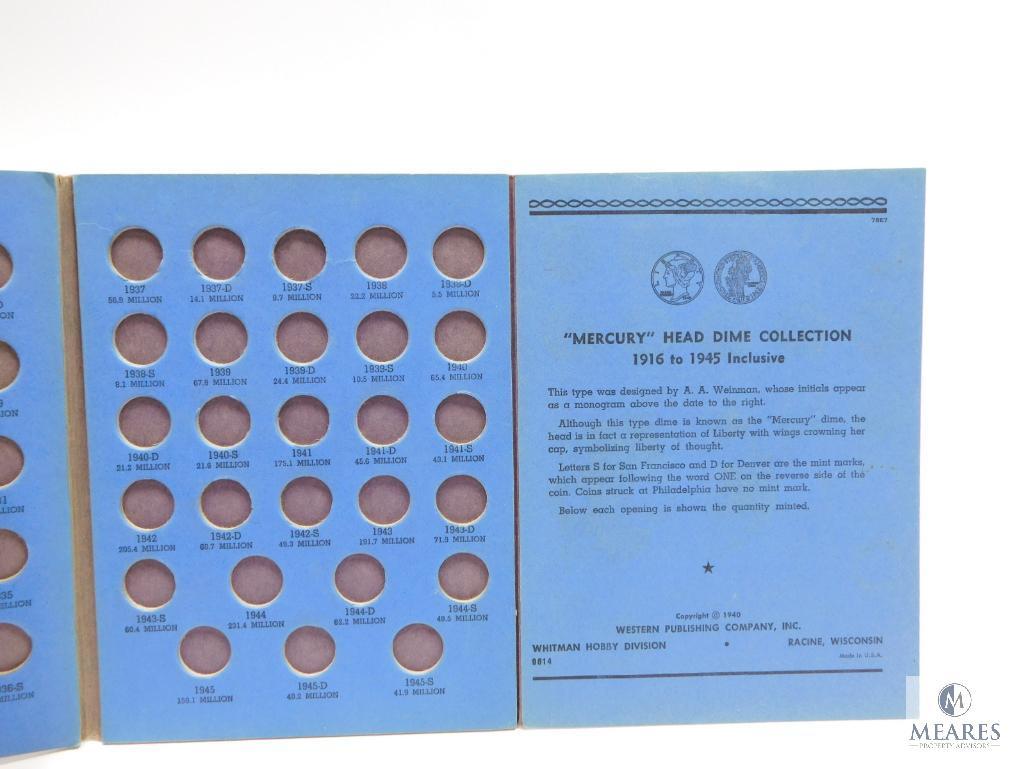 Empty Mercury Head Dime & Roosevelt Dime Books