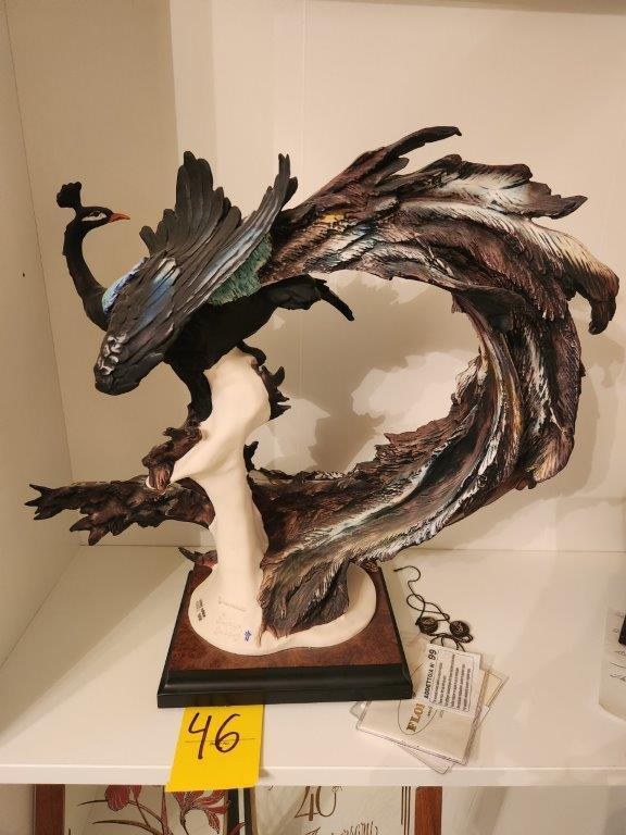 Giuseppe Armani Capodimonte "Peacock" Sculpture Limited Edition