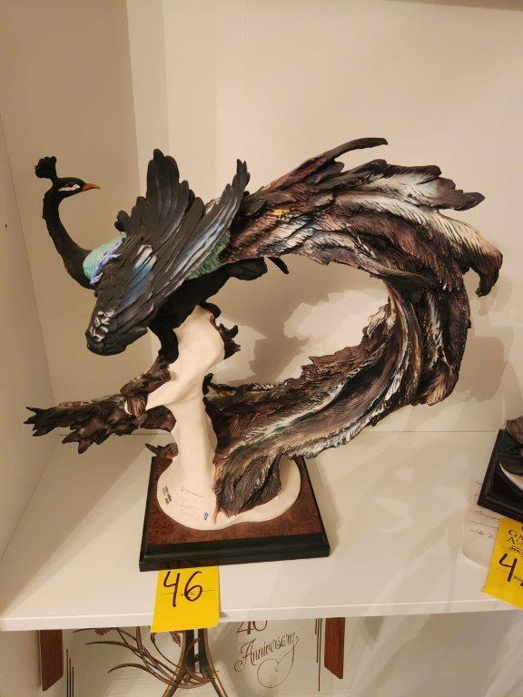 Giuseppe Armani Capodimonte "Peacock" Sculpture Limited Edition