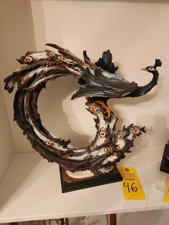 Giuseppe Armani Capodimonte "Peacock" Sculpture Limited Edition