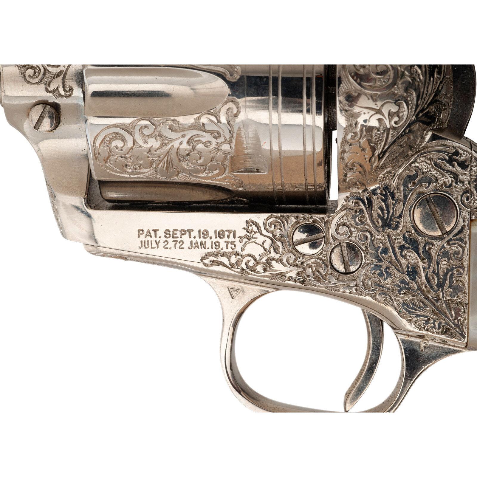 **Engraved 2nd Generation Colt Single Action Army Revolver with Mother of Pearl Grips in Factory Box