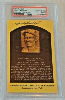 Vintage Issue Card Autographed Signed PSA Slabbed Sandy Koufax Dodgers HOF Postcard MLB Baseball