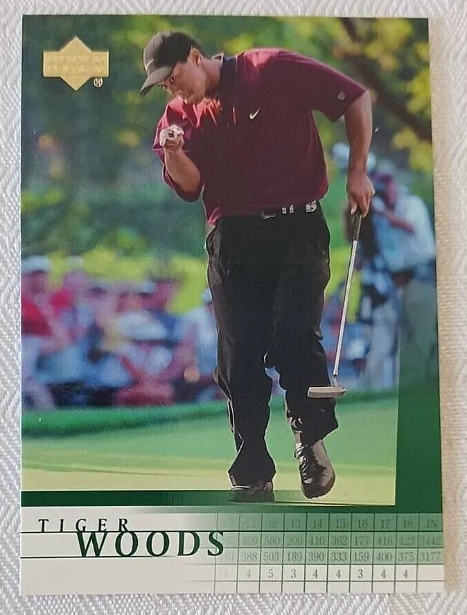 Vintage 2001 Upper Deck PGA Golf Rookie Card #1 Tiger Woods RC NRMT Sharp Nice Pack Fresh