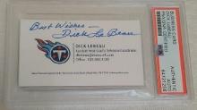 Dick LeBeau Autographed Signed PSA Slabbed Business Card NFL Football Titans DC HOF Steelers