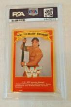 Autographed Signed PSA Slabbed Card 1987 WWF Gold Bond Ice Cream Ricky The Dragon Steamboat WCW