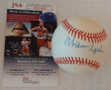 Warren Spahn Signed Autographed ROMLB Baseball Bill White JSA COA Braves HOF ONL