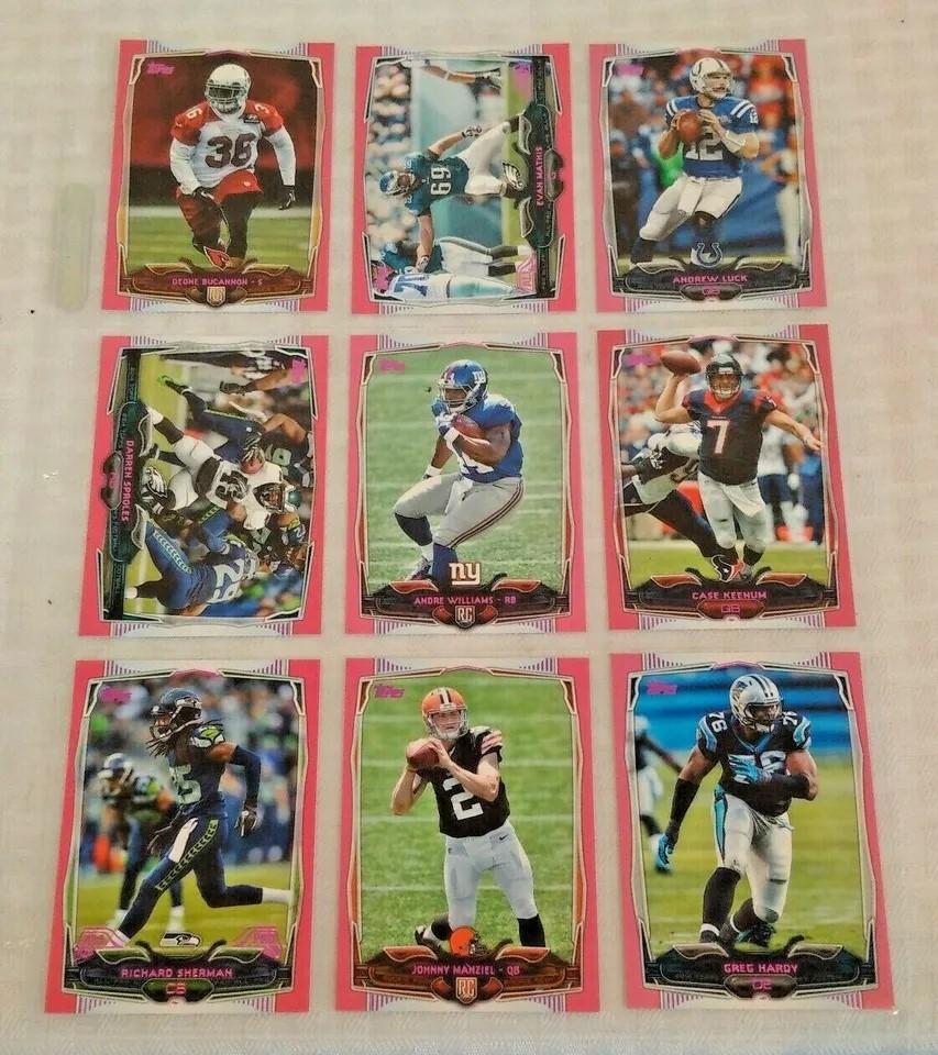 2013 2014 Topps Pink NFL Football 127 Card Lot Insert #'d Rookies Stars Travis Kelce RC Luck Cam