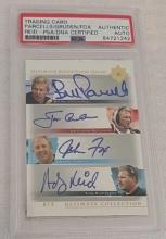 2004 Ultimate Signatures Quad Signed PSA Card Reid Parcells Fox Gruden 5/5 NFL Slabbed Autographed