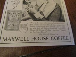 Rare Antique 1924 Maxwell House Coffee Advertisement