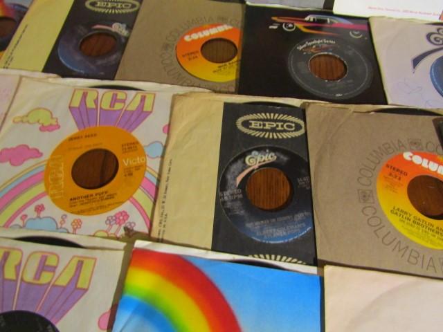 Lot Of Forty 45 R P M Country Vinyl Records W/ Sleeves