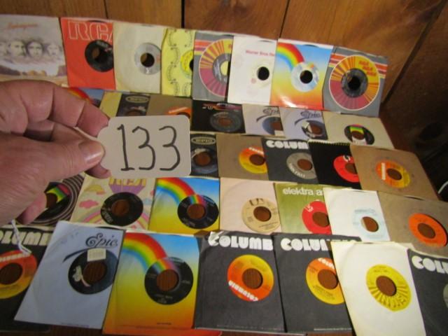 Lot Of Forty 45 R P M Country Vinyl Records W/ Sleeves