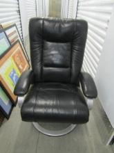 Genuine Leather Swivel Reclining Chair (LOCAL PICK UP ONLY)