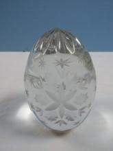 Exquisite Neiman Marcus Exclusive 24% Lead Crystal Blown & Hand Cut Large 4 1/2" Figural Egg