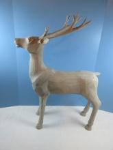 26 1/2" Resin Folk Art Sculpted Reindeer Figure Statuette- Approx 19"L