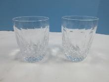 2 Waterford Crystal Colleen Pattern 3 1/2" Old Fashioned Tumblers Circa 1968-1928. Retail $200