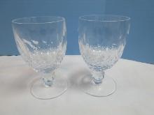 Set of 2 Waterford Crystal Colleen Pattern 5 1/4" Short Stem Water Goblets 3 1/8"W 8oz