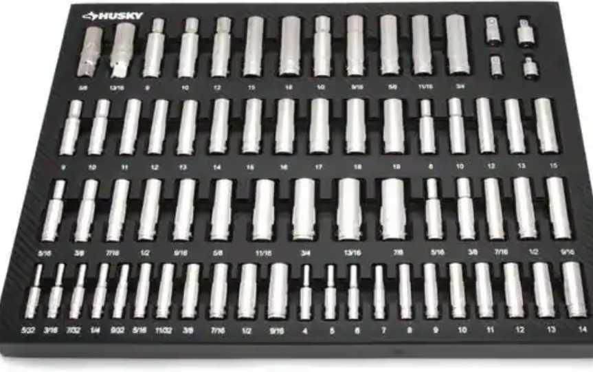 Husky Mechanics Tool Set in EVA Trays (290-Piece), Includes 174-sockets, 24-wrenches, 40-hex keys,