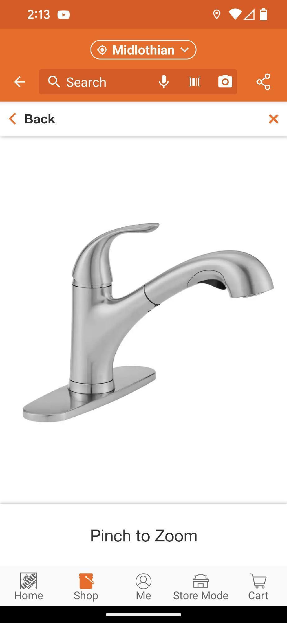 Glacier Bay Market Single-Handle Pull-Out Sprayer Kitchen Faucet in Stainless Steel, Appears to be