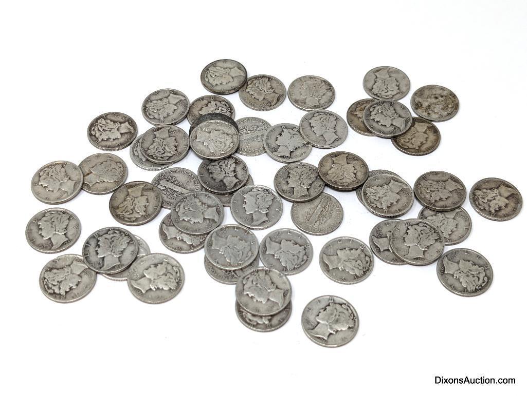 Various Dime - Bag of 50 Mercury Dimes