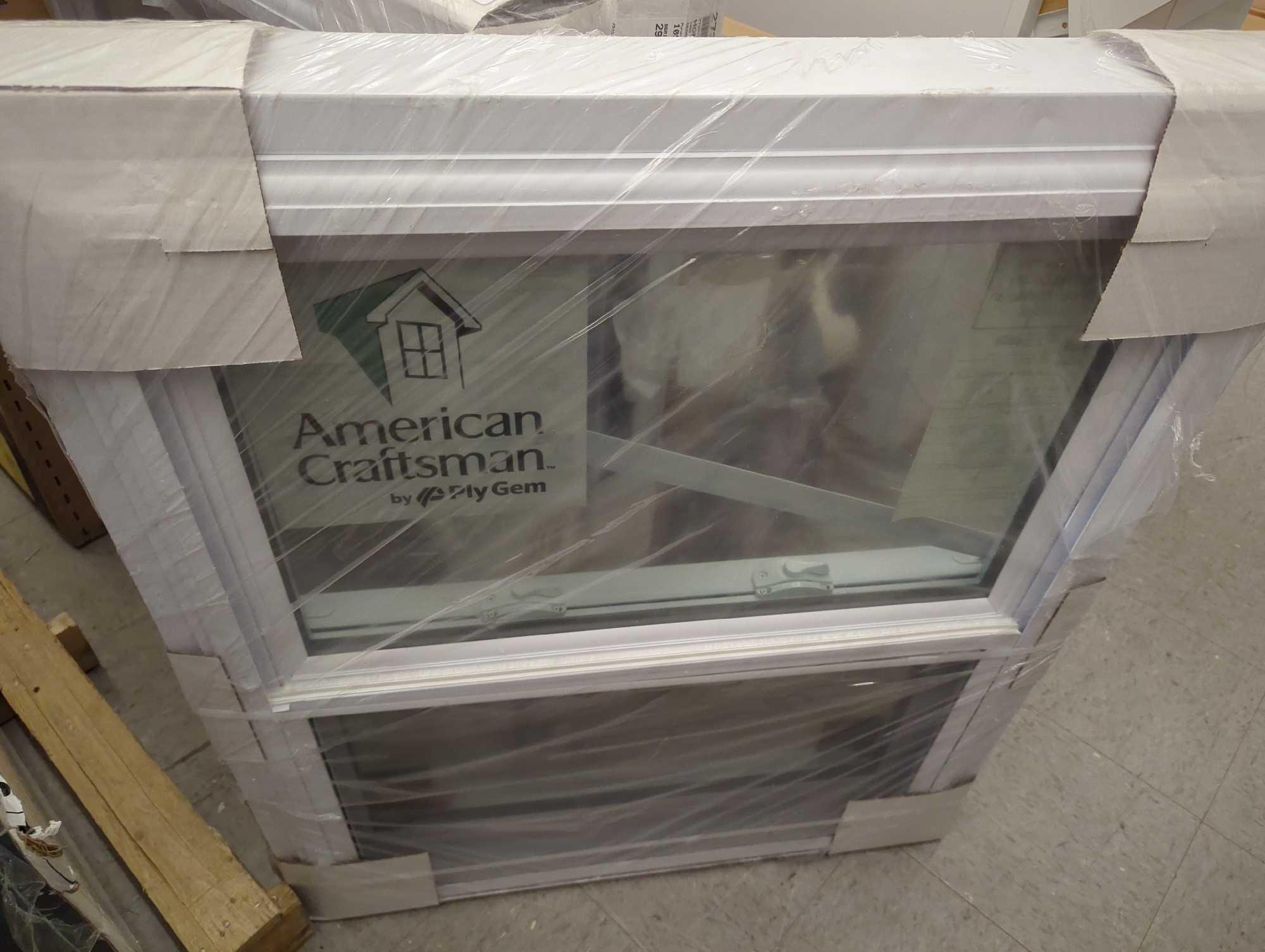 American Craftsman Window Approximately Size is Custom Made 29 3/4 in x 35 1/4 in, White Vinyl