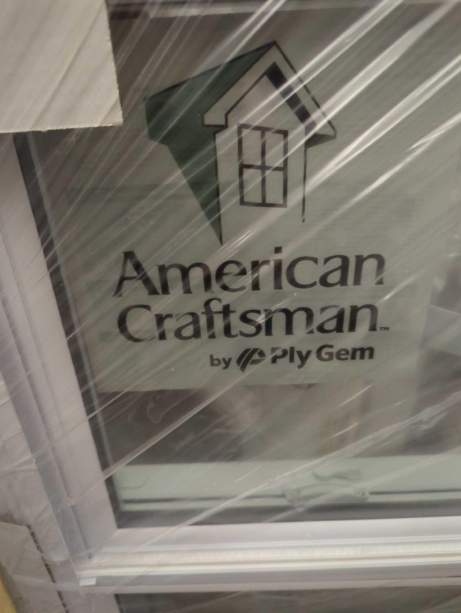 American Craftsman Window Approximately Size is Custom 29 3/4 in x 35 1/4 in, White Vinyl Window