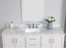 Home Decorators Collection 61 in. W x 22 in D Marble White Rectangular Single Sink Vanity Top in