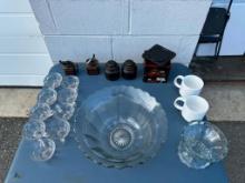 Glassware- Punch Bowl with cups and lots more....