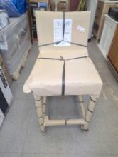 Baxton Studio Sofia Modern Wood Counter Stool with Nude Cushion, Natural, Retail Price $220, Appears