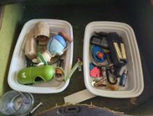 (FD) CONTENTS OF DRAWERS AND CABINET LOT#2, CANDLES. LINENS, CANDLE HOLDERS, MISC SMALL ITEMS, ETC.