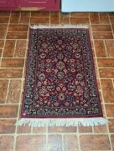 (KIT) HANDWOVEN SIMILAR TO KARASTAN SAROUK AREA RUG, MEASURE APPROXIMATELY 2 FT X 3.5 FT, WHAT YOU