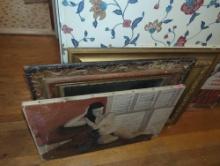 (HALL) - LOT OF 3 PRINTS, 1 DOESN'T HAVE A FRAME, PICTURE 1 DIMENSIONS - 30" X 20", PICTURE 2