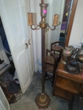 (BR1) VINTAGE BRASS FLOOR LAMP, NO SHADE, 4 LIGHTS, 56"H