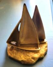 Vintage Brass Sail Boat $1 STS