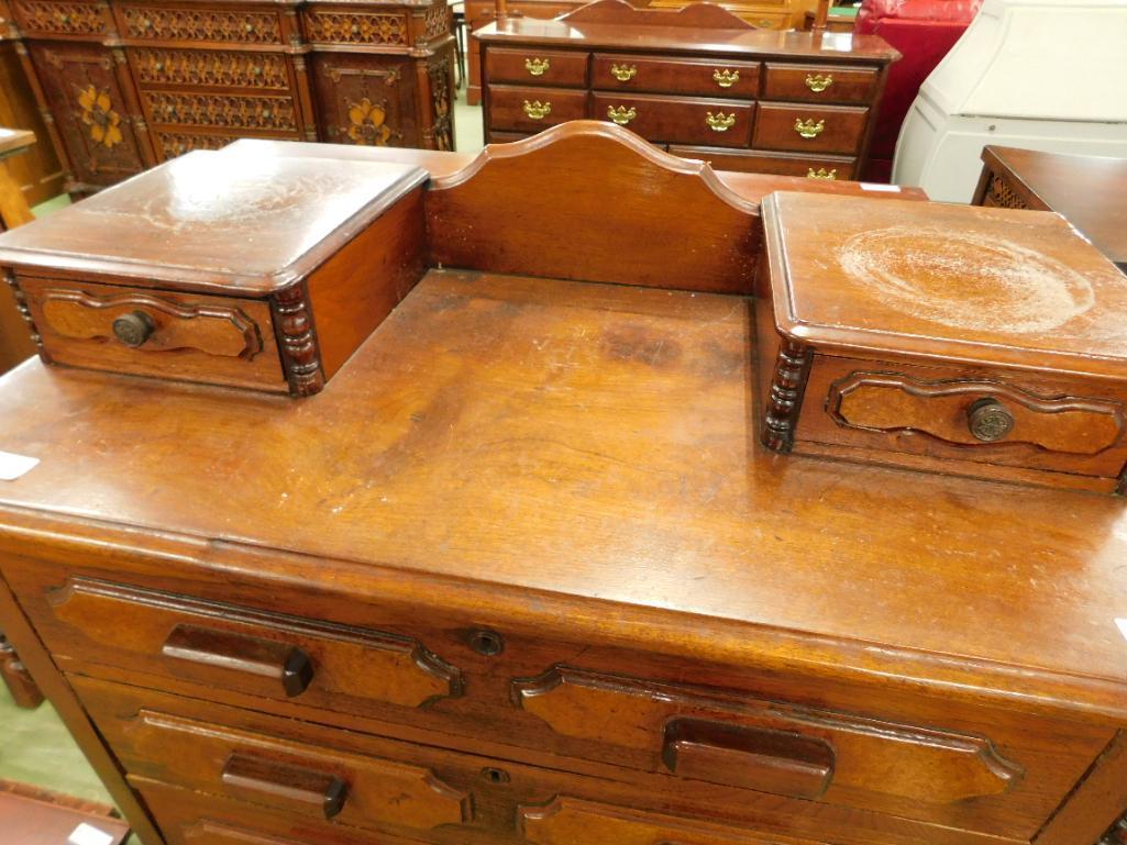 Victorian Walnut 4 Drawer Dresser with Glove Boxes