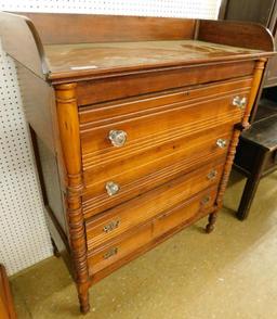 4 Drawer Highboy Dresser with Gallery