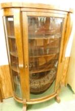 Oak Bow Front China Cabinet