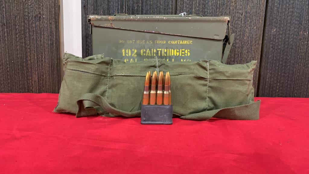 144 Rounds 30-06 Ammo on M1 Garand Clips